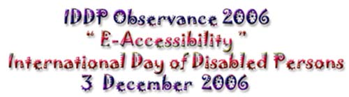 Photo to of International Day of Disabled Persons 2006 Logo