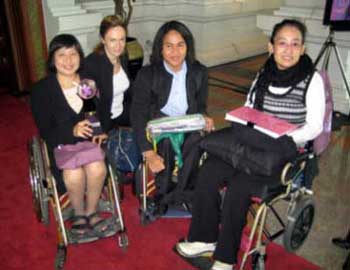 Photo of Ms. Saowalak (RDO DPI A/P), Ms. Kerry (ABV), Mr Sawang (Asst to RDO DPI A/P), Ms. Mai (Long term volunteer DPI A/P)